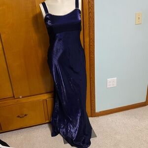 90s Vintage Indigo Floor Length Gown
